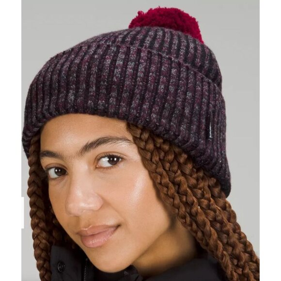 lululemon Accessories - lululemon Women's Textured Fleece-Lined Knit Beanie Pom Pom Retail $64 Ski Snow